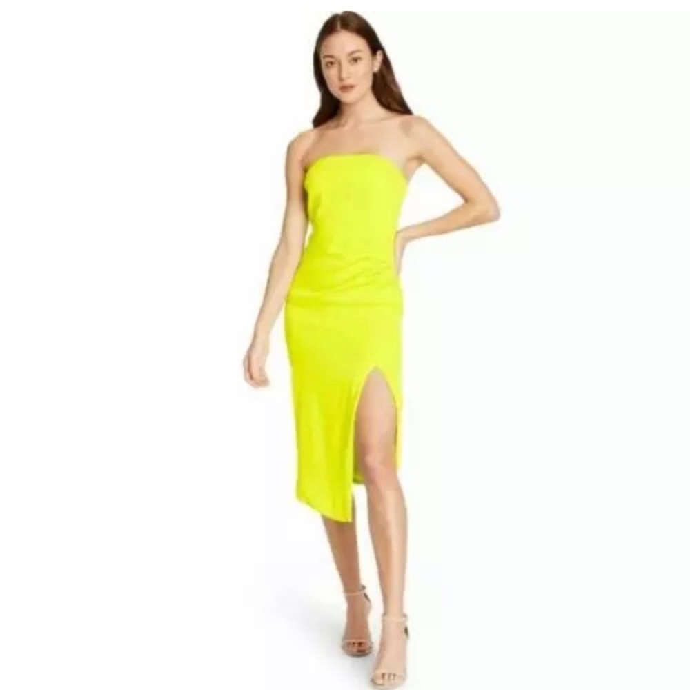 Cushnie Neon Green Strapless Dress